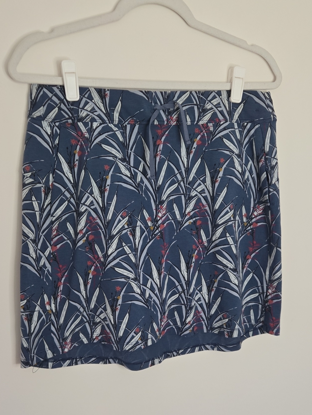 Kuhl Blue Floral Drawstring Skirt Casual Coasta Athletic Normcore Size Small